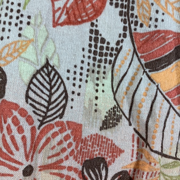 Axcess Liz Claiborne Skirt Floral Tan Orange Brown size 10 Viscose/Linen Blend - Picture 14 of 14